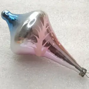 Vintage Soviet Glass Christmas Tree Ornament Figural Teardrop Custom Toy