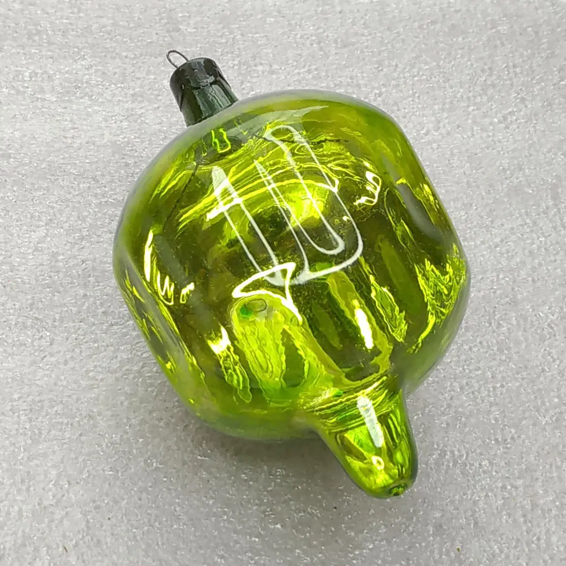 Vintage Soviet Glass Christmas Tree Ornament Half Silvered Lantern Retro