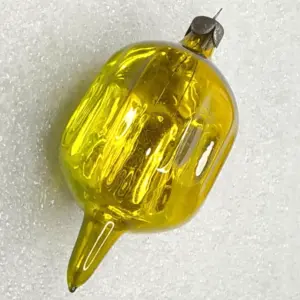 Vintage Soviet Glass Christmas Tree Ornament Half Silvered Lantern Retro