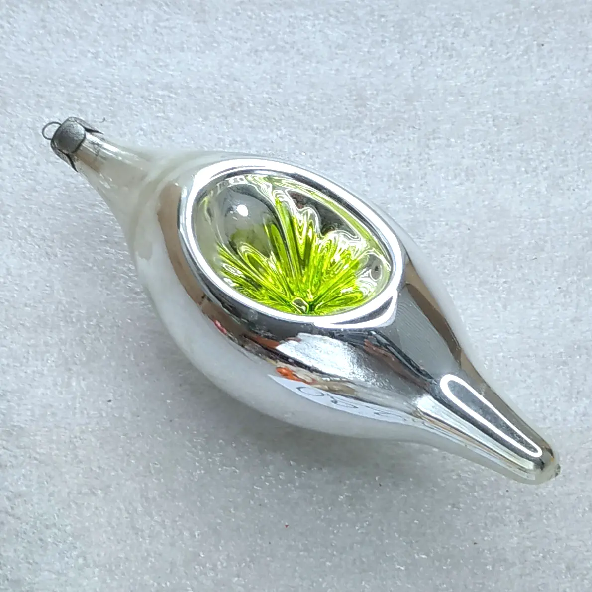Vintage Glass Christmas Tree Ornament Reflector Indent ICicle USSR Retro