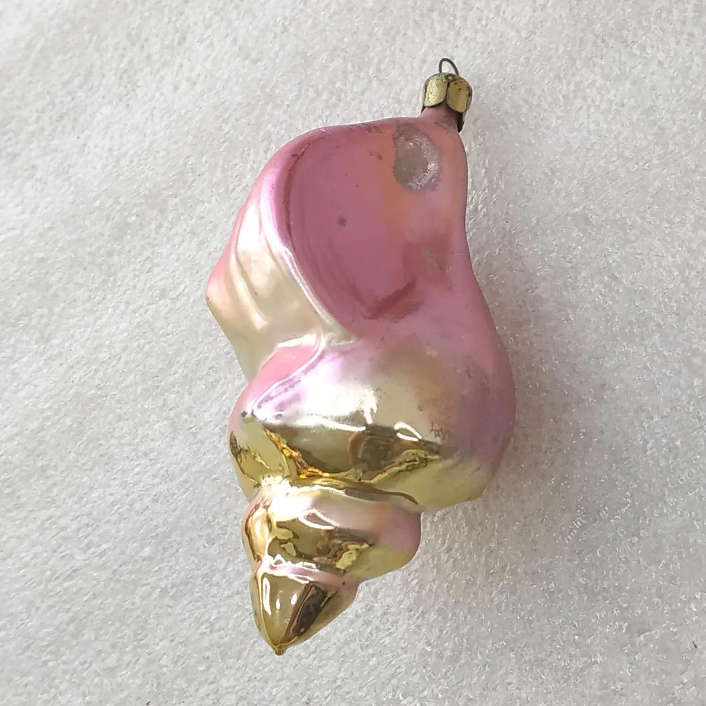 Vintage Glass Soviet Christmas Ornament Sea Shell Seashell Retro Figurine