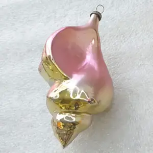 Vintage Glass Soviet Christmas Ornament Sea Shell Seashell Retro Figurine