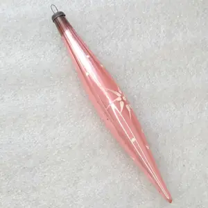 Vintage Glass Christmas Ornament Icicle Spire Star Hand Painted Decor