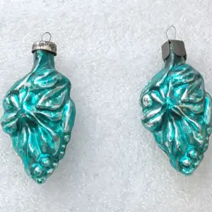 Set of 2 Vintage Mercury Glass Soviet Christmas Ornaments Icicle Spires Reflector Decor