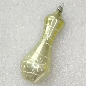 Vintage Mercury Glass Christmas Ornament Pitcher Jug Hand Painted Retro Decor