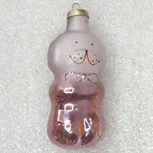 Vintage Glass Soviet Christmas Ornament Dog Puppy Figurine Retro Decor