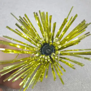 Vintage Soviet Tinsel Starburst Clip-on Christmas Ornament Retro Decor