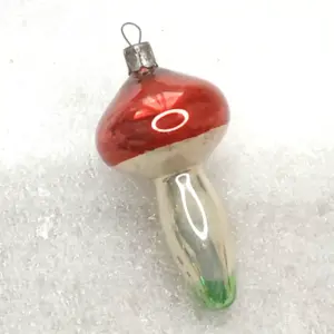 Vintage Christmas Silver Glass Ornament Tree USSR Antique Decor Mushroom