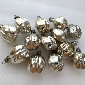 Set of 13 Vintage Ukrainian Glass Christmas Ornaments Walnuts