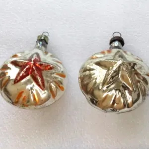 Set of 2 Vintage Mercury Glass Christmas Ornament Stars