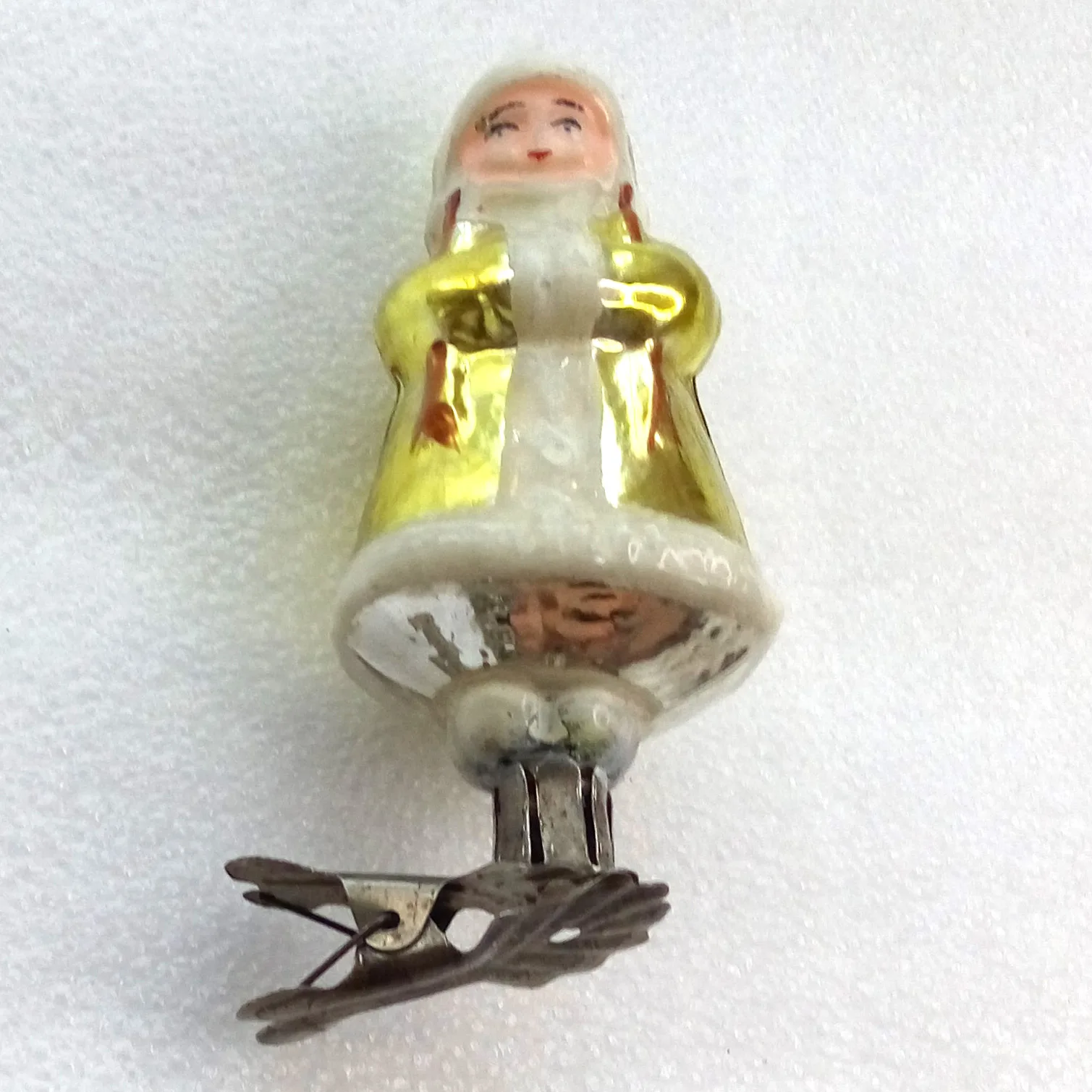 Vintage Glass Christmas Ornament Girl