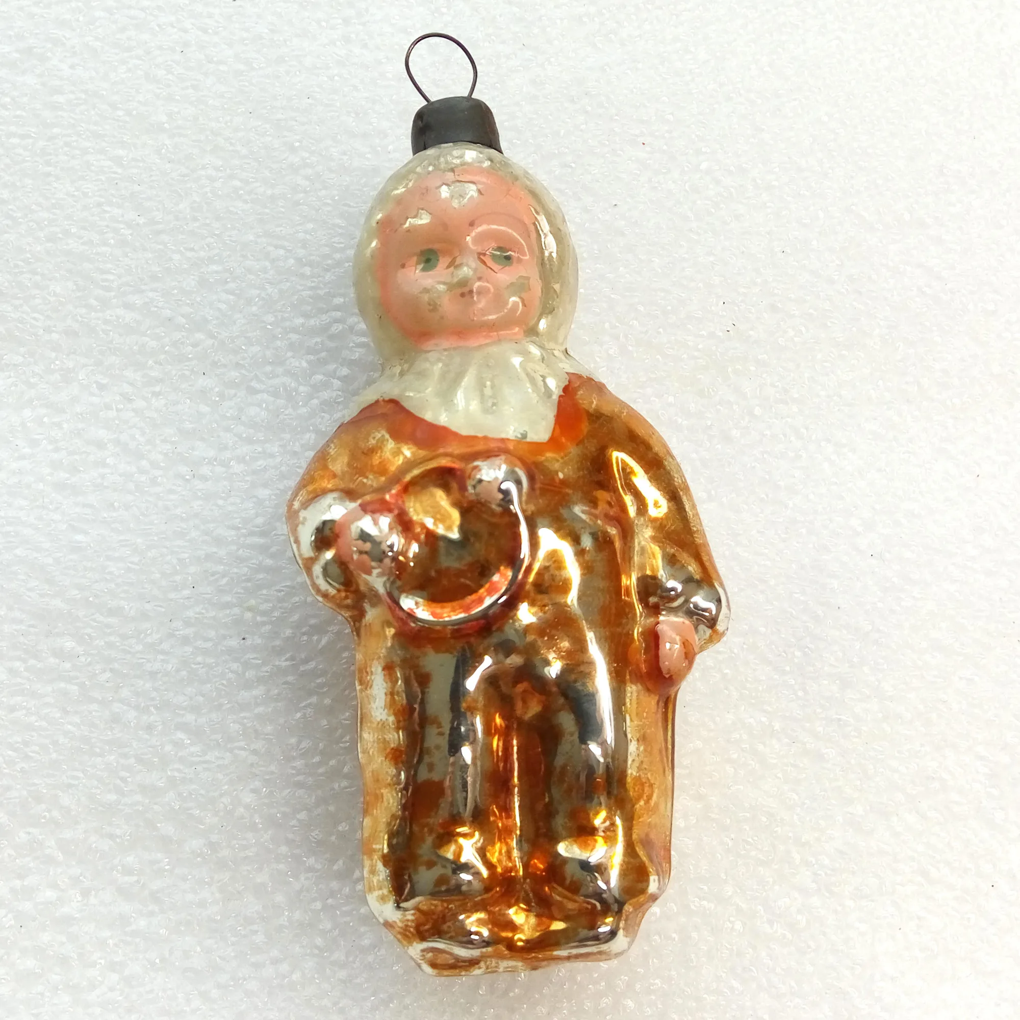 Vintage Ukrainian Glass Christmas Ornament Baby