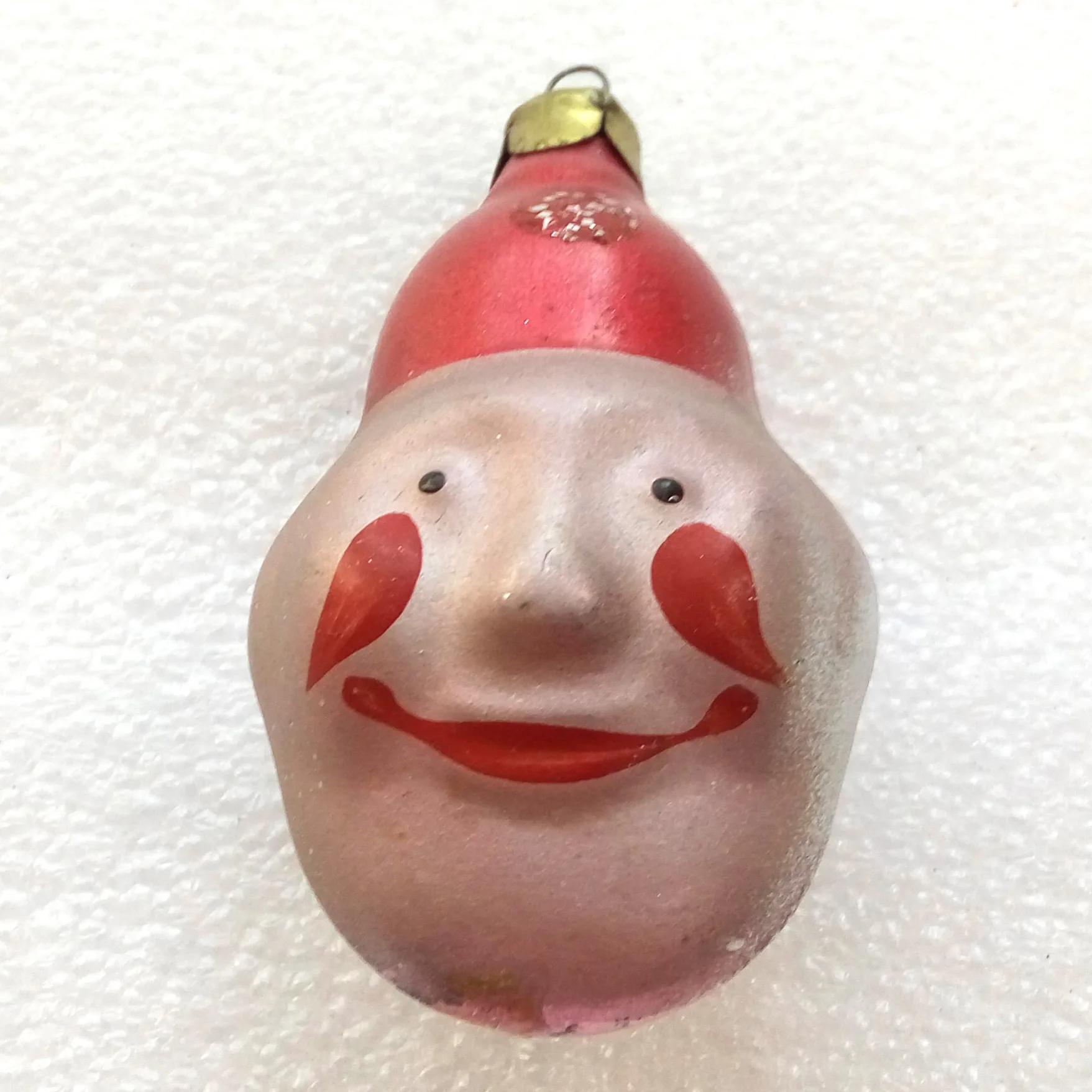 Vintage Ukrainian Glass Christmas Ornament Clown