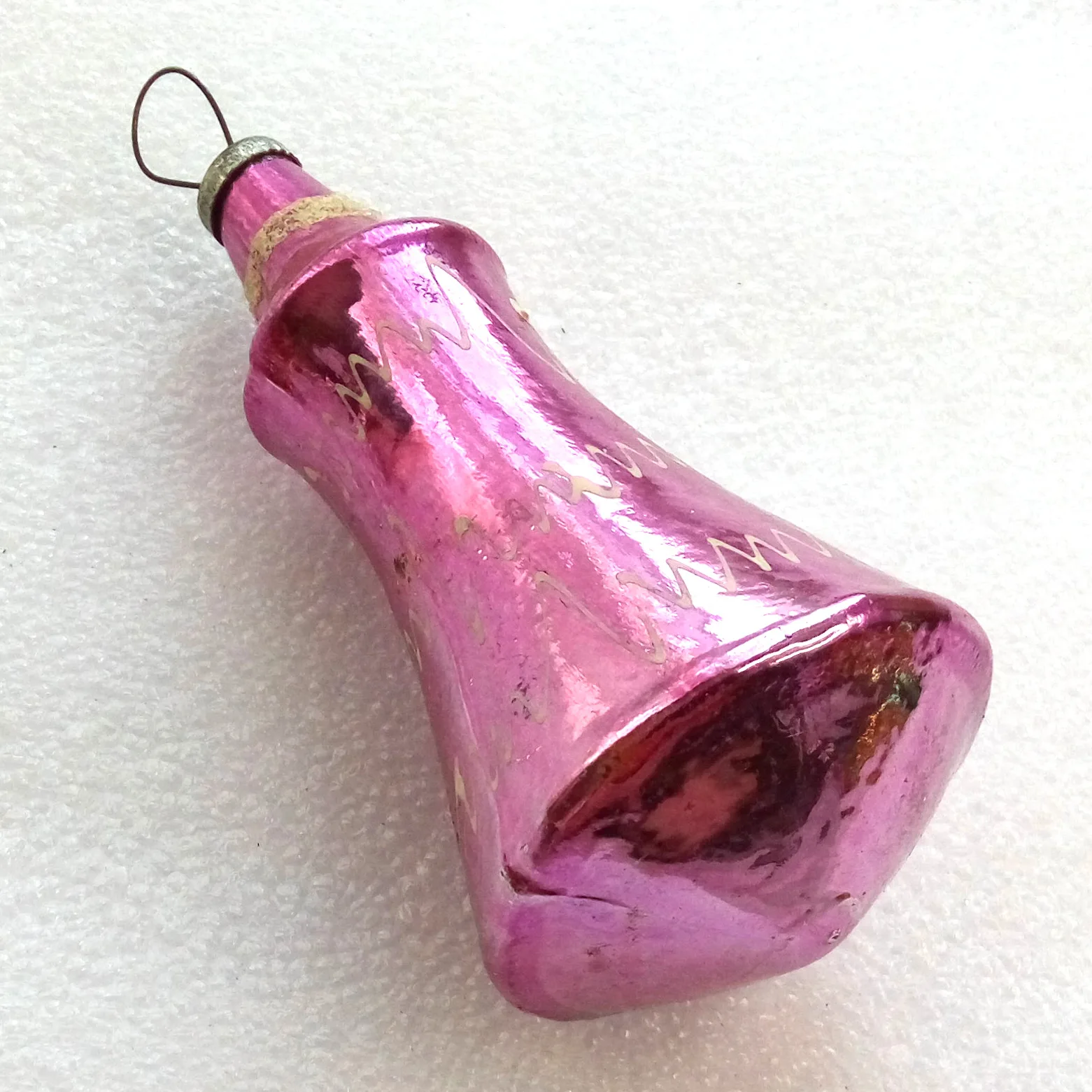 Vintage Ukrainian Glass Christmas Ornament