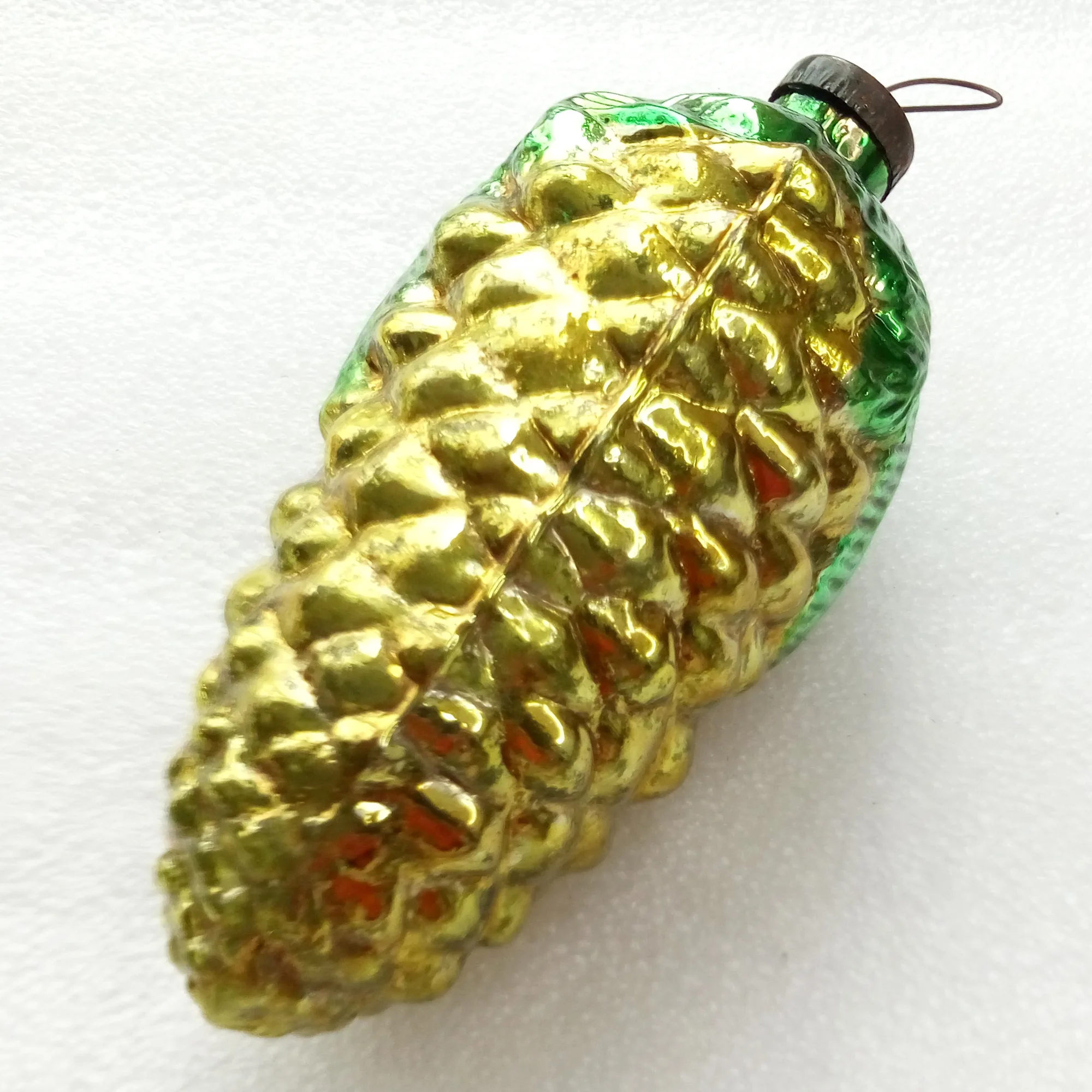 Huge Vintage Glass Christmas Ornament Pinecone