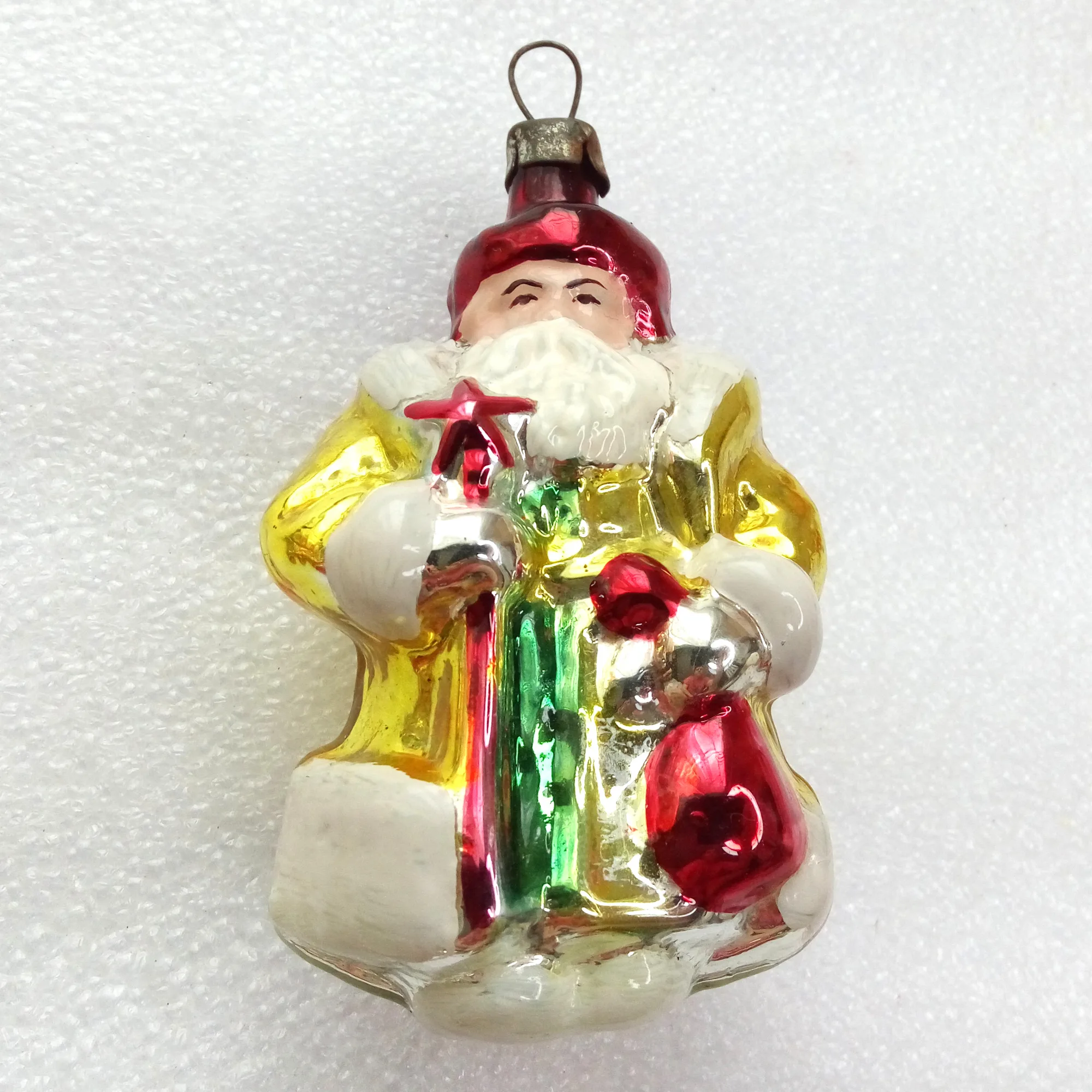 Vintage Glass Christmas Ornament Santa Claus