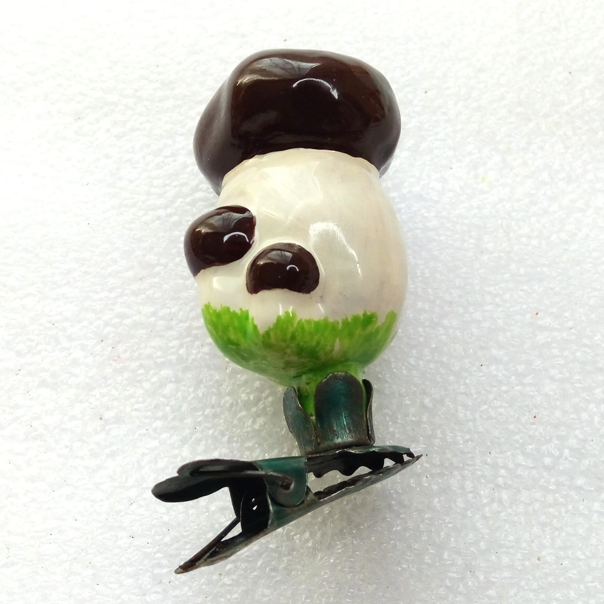 Vintage Glass Christmas Ornament Mushroom