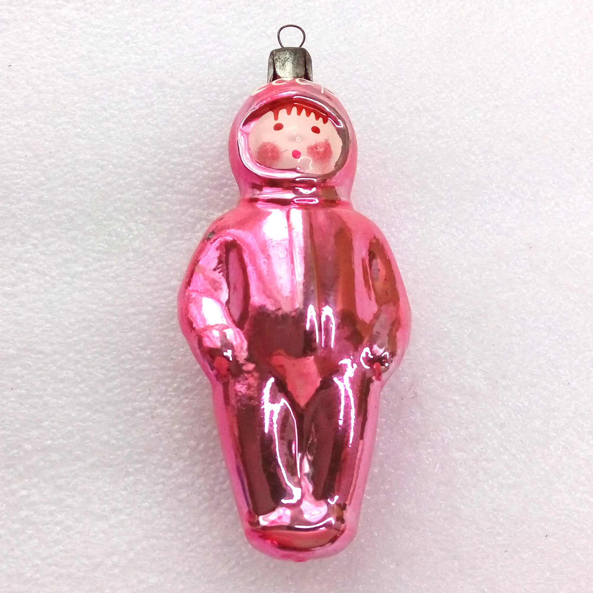 Antique Vintage Glass Christmas Ornament USSR Astronaut