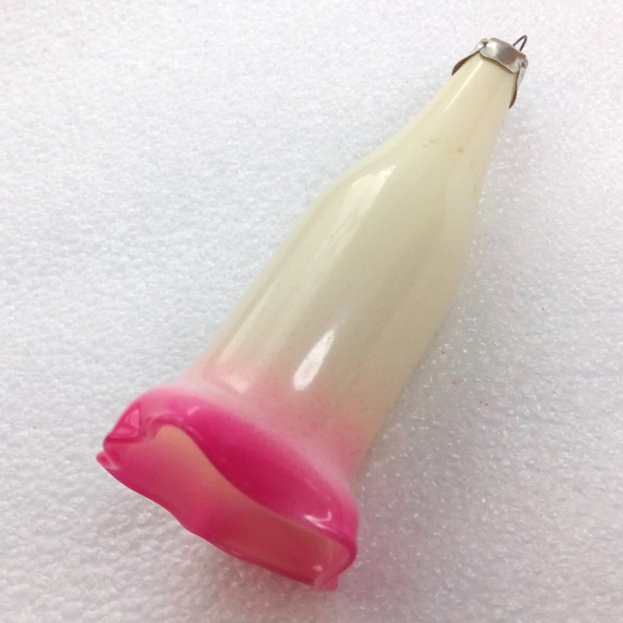 Antique Vintage Glass Christmas Ornament Flower Bell
