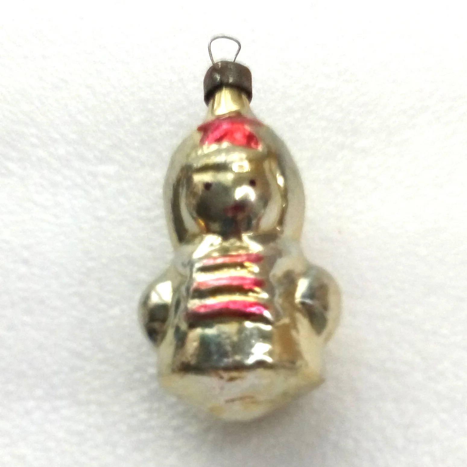 Antique Vintage Glass Christmas Ornament Red Army Boy