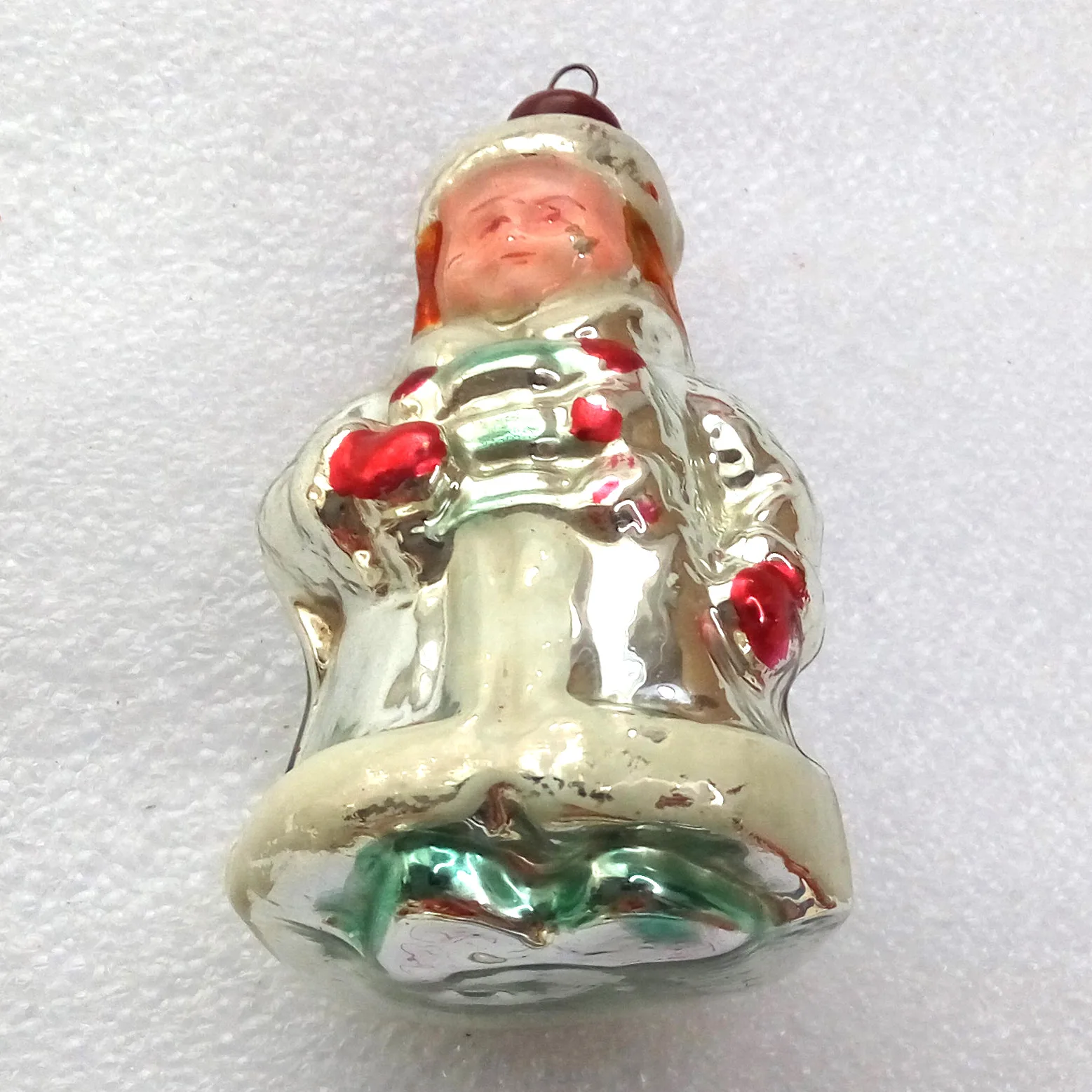Antique Vintage Glass Christmas Ornament Woman