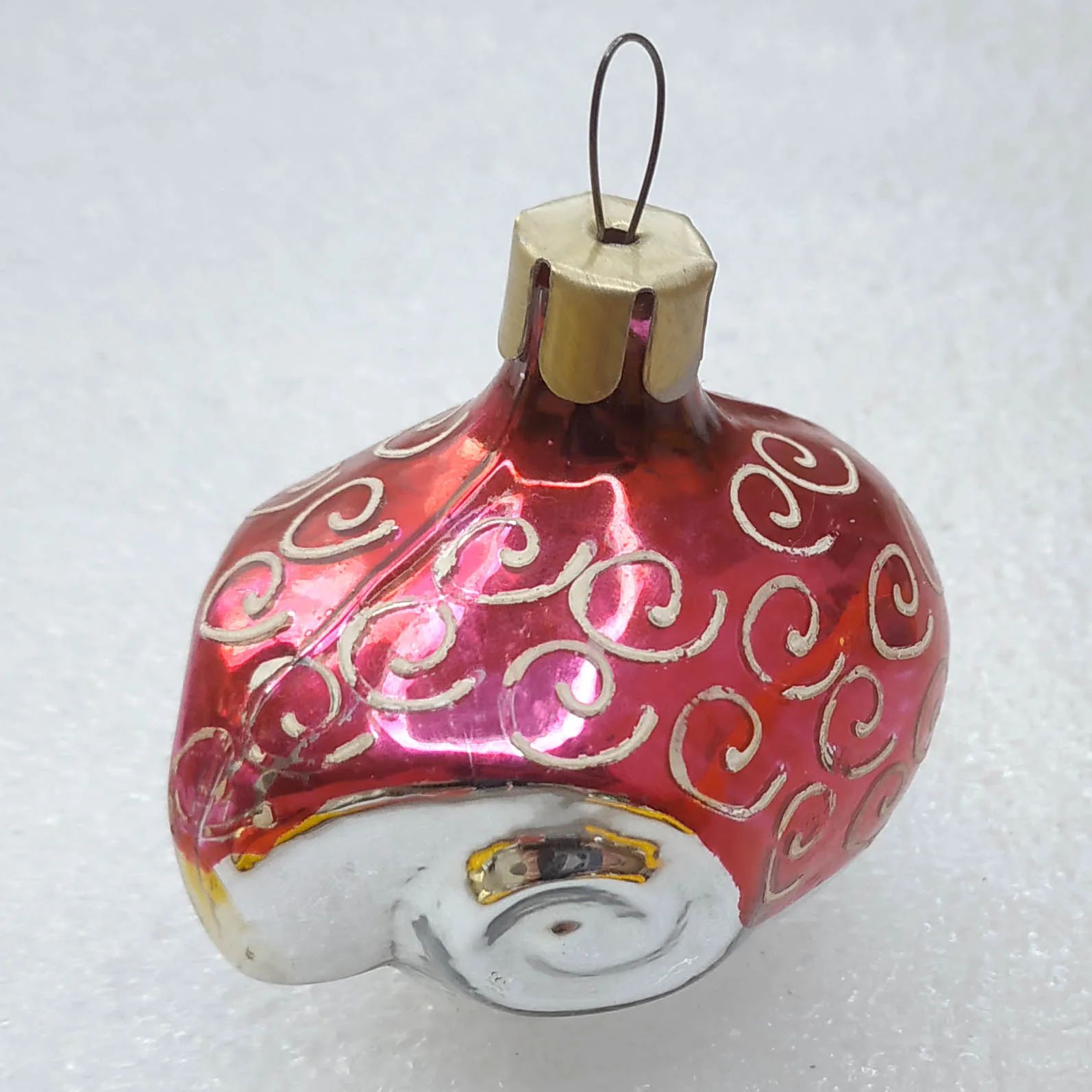 Antique Vintage USSR Silver Glass Christmas Tree Ornament Ram