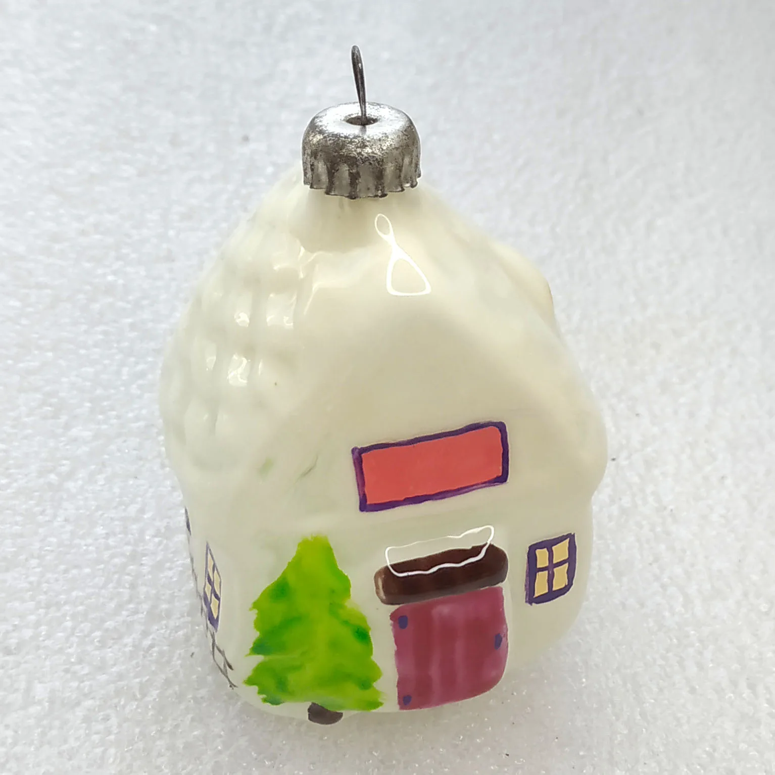 Unique Antique Vintage Glass Christmas Ornament House