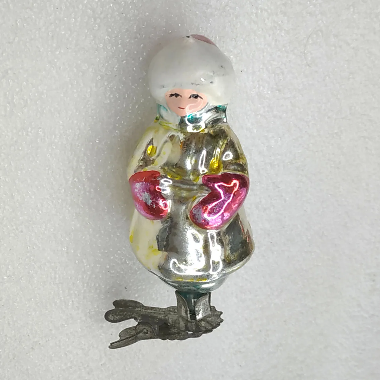 Antique Vintage USSR Glass Christmas Ornament Old Boy