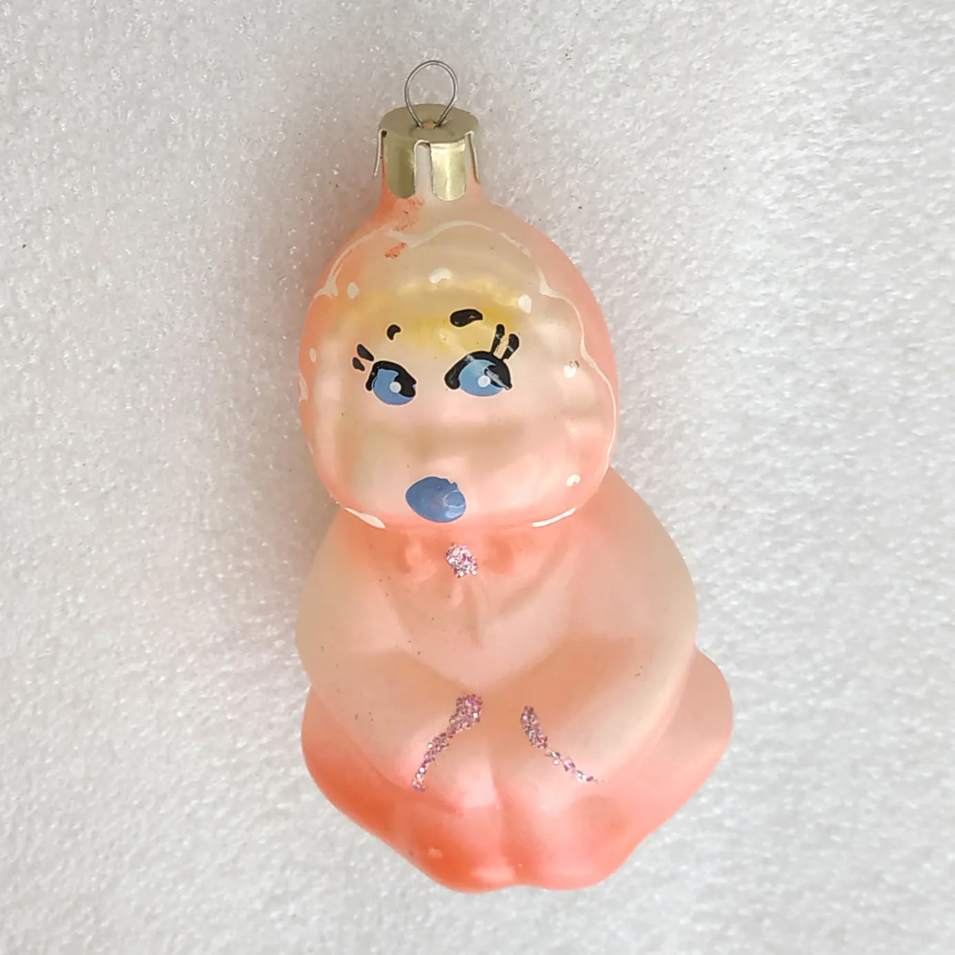 Antique Vintage USSR Glass Christmas Ornament Baby