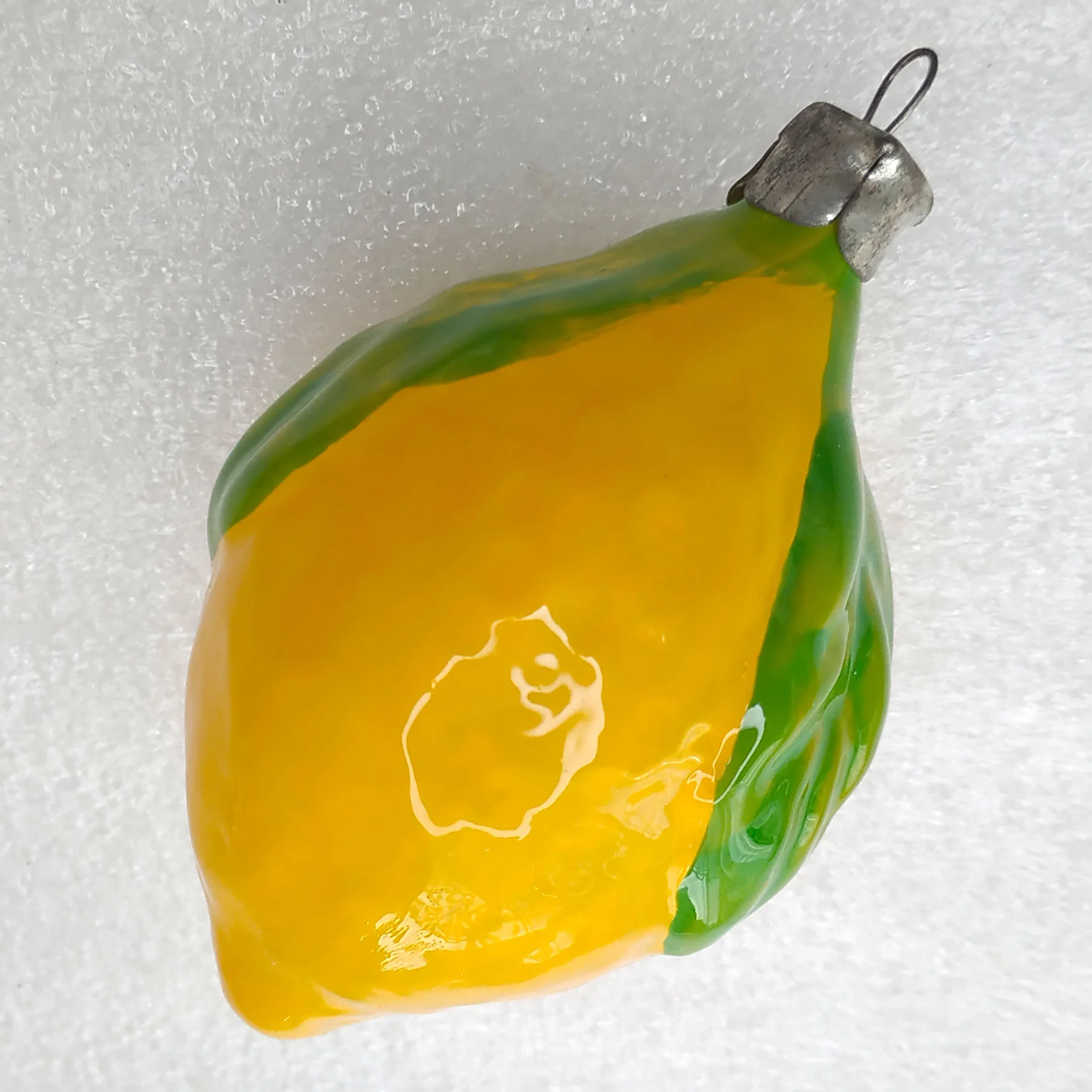Unique Antique Vintage USSR Glass Christmas Ornament Lemon
