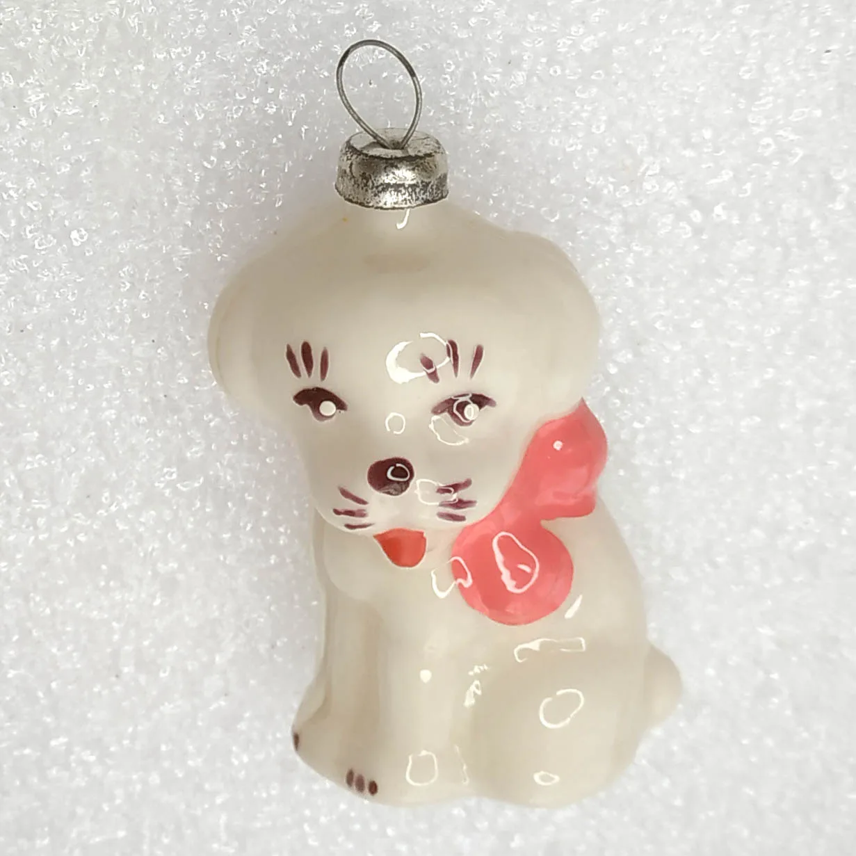 Unique Antique Vintage Glass Christmas Ornament Puppy