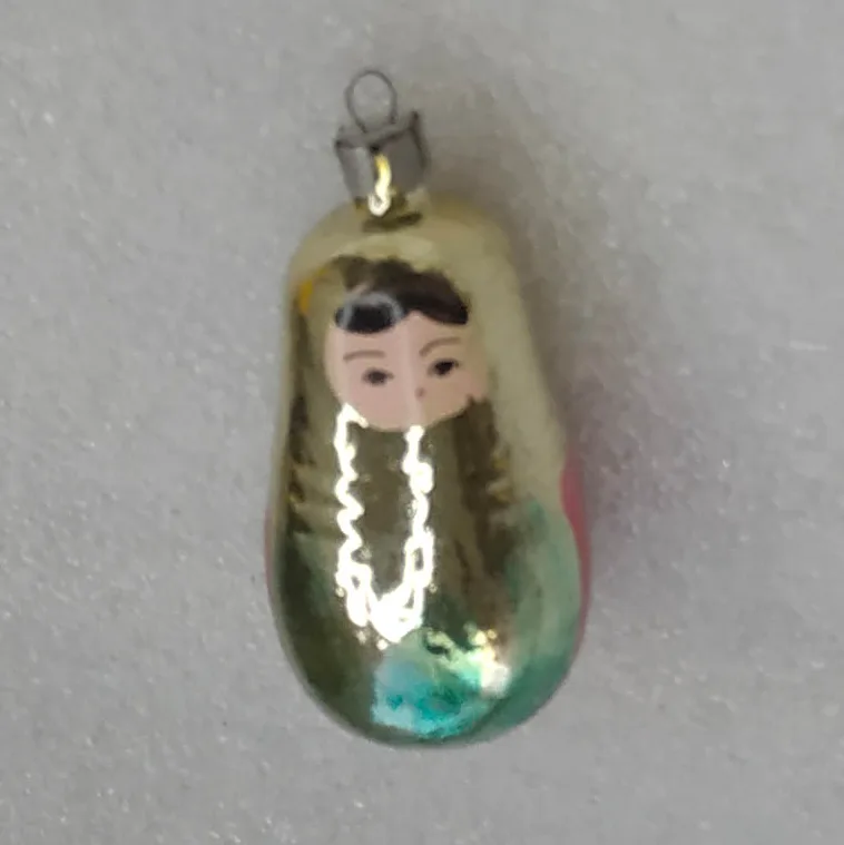 Antique Vintage Mercury Glass Christmas Ornament Nesting Doll