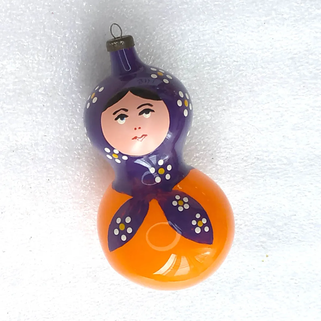 Vintage Glass Christmas Ornament Antique Tree Decor Restored Nesting Doll
