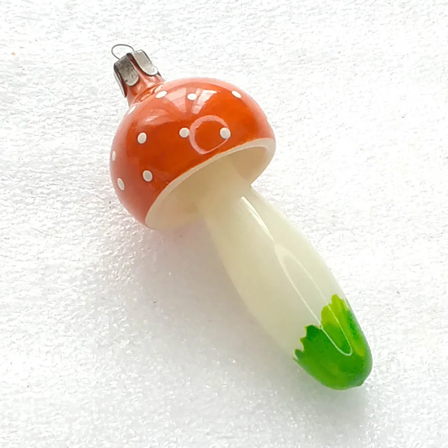 Vintage Glass Christmas Ornament Antique Tree Unique Mushroom Fly Agaric