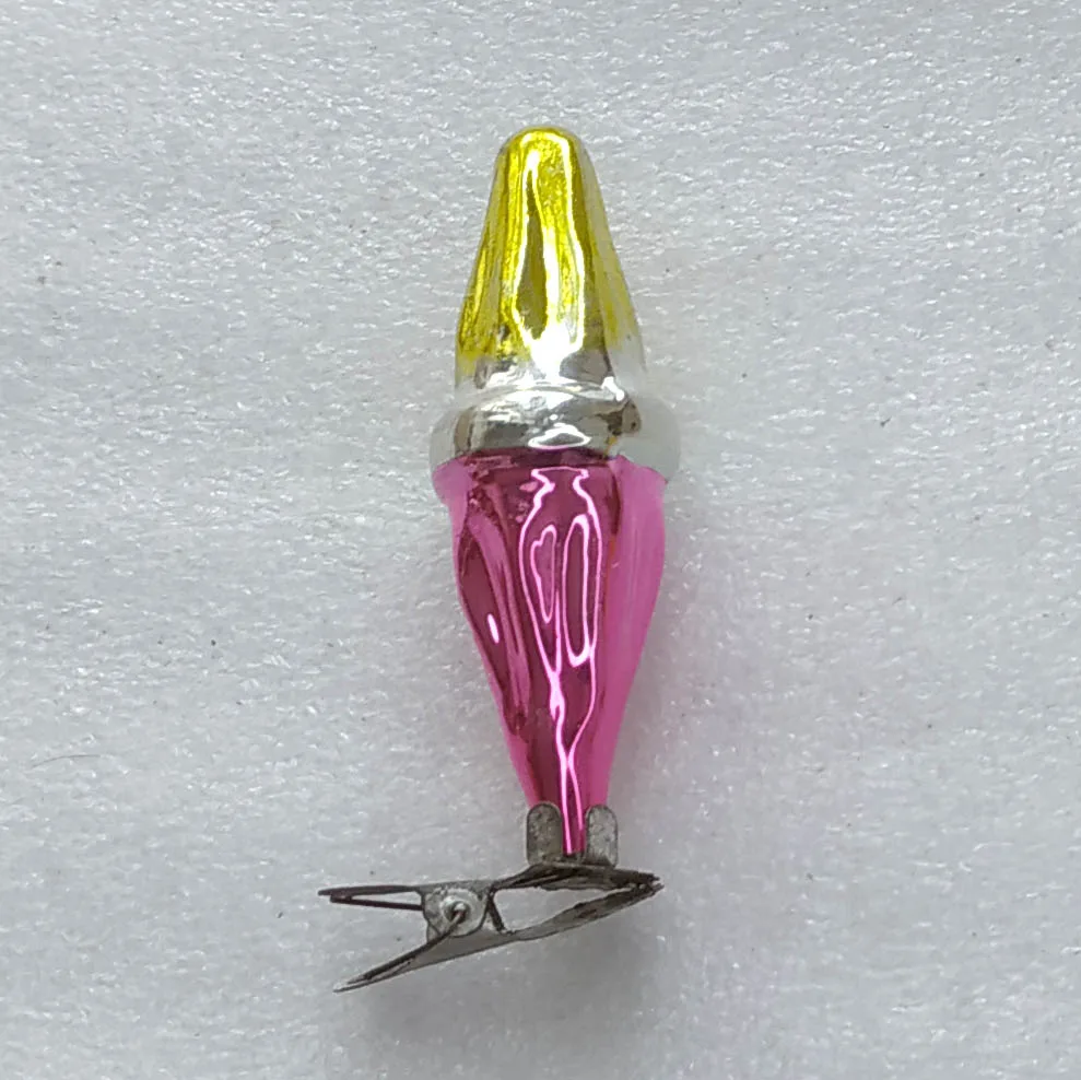 Vintage Mercury Glass USSR Christmas Tree Ornament Antique Decor Torch