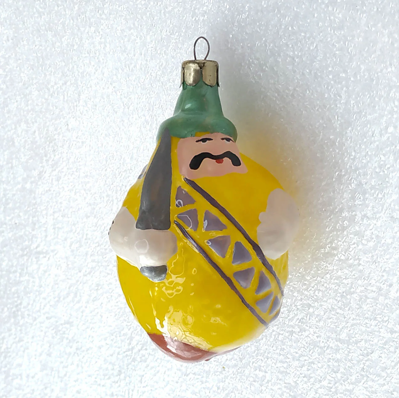 Unique Antique USSR Vintage Glass Christmas Ornament Tree Toy Prince Lemon