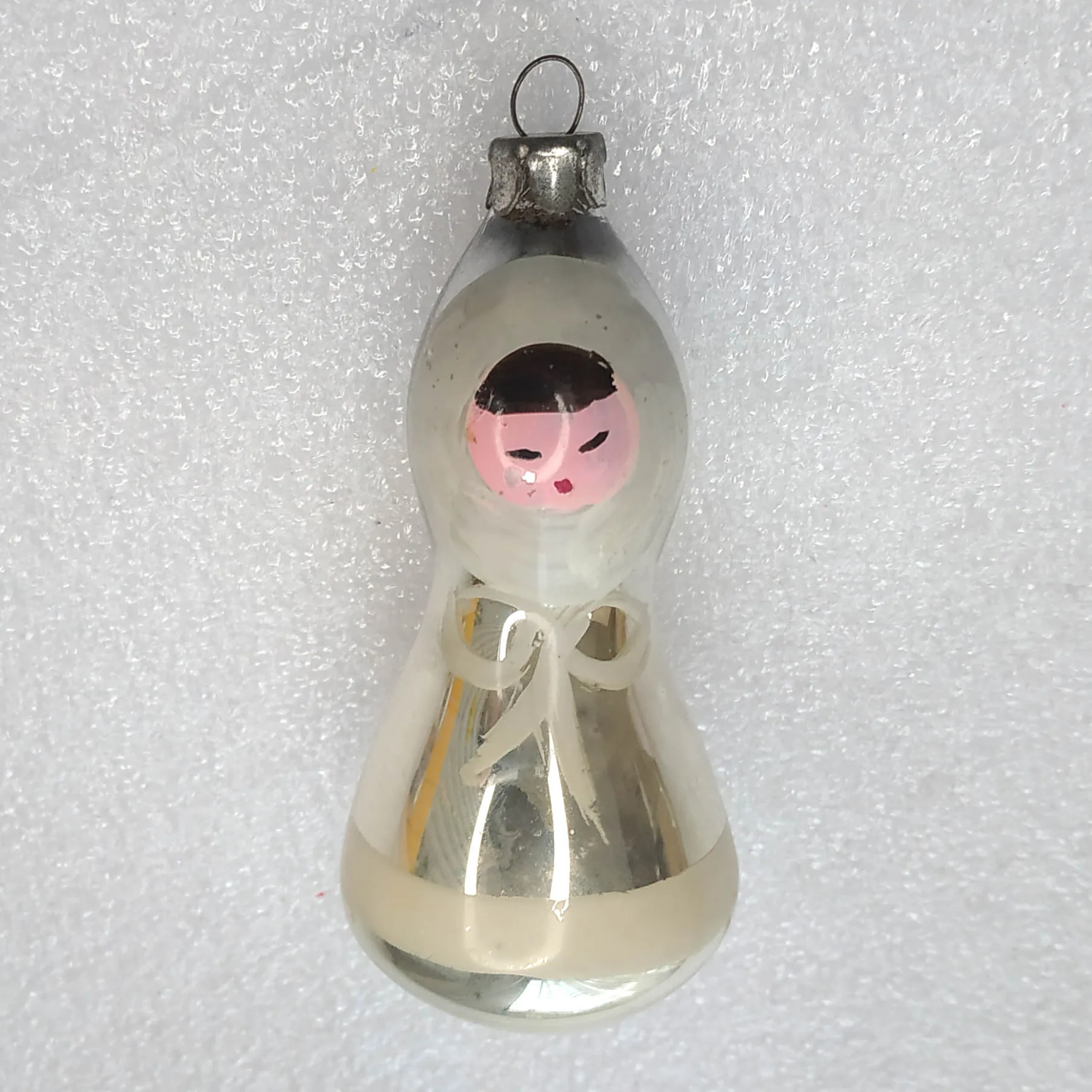 Vintage Mercury Glass Christmas Tree Ornament USSR Antique Decor Snowmaiden