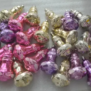 Set of 26 Vintage Silver Glass Christmas Ornaments USSR Tree Antique Decor Bells