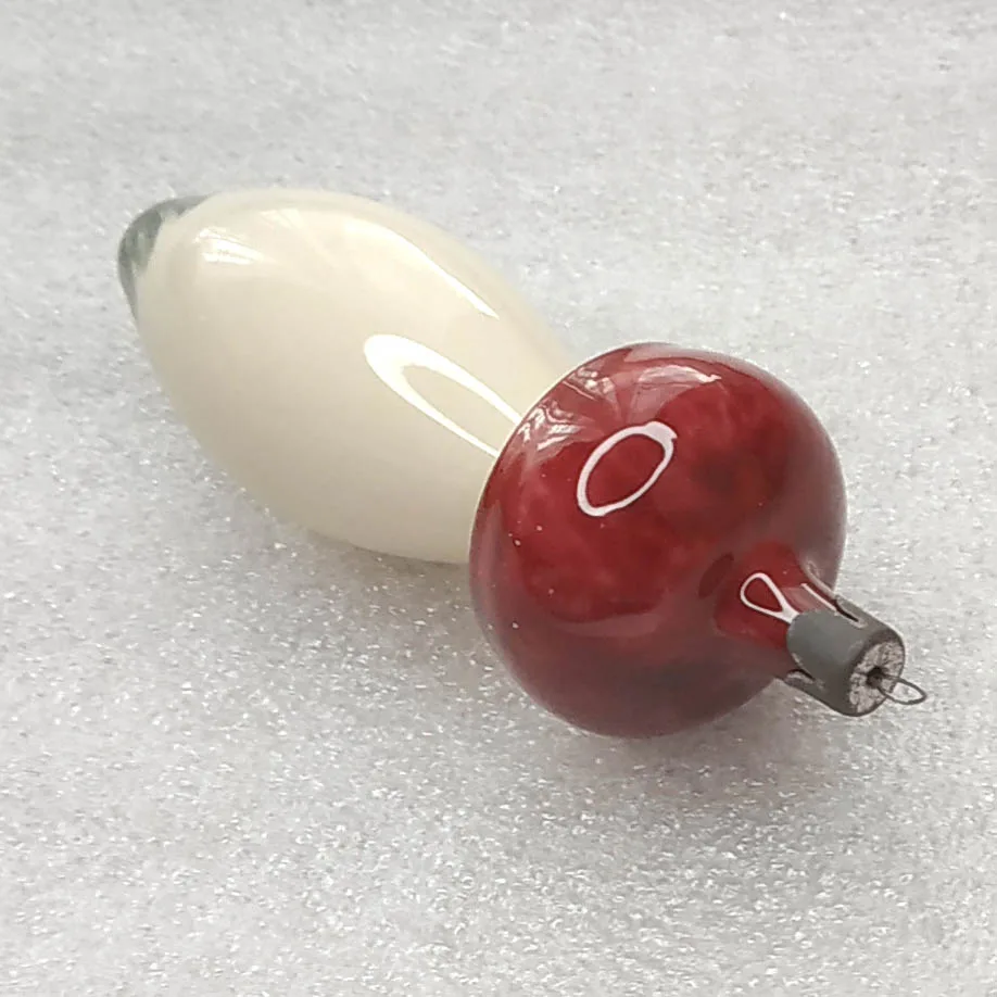 Unique Vintage Glass Christmas Ornament USSR Antique Mushroom