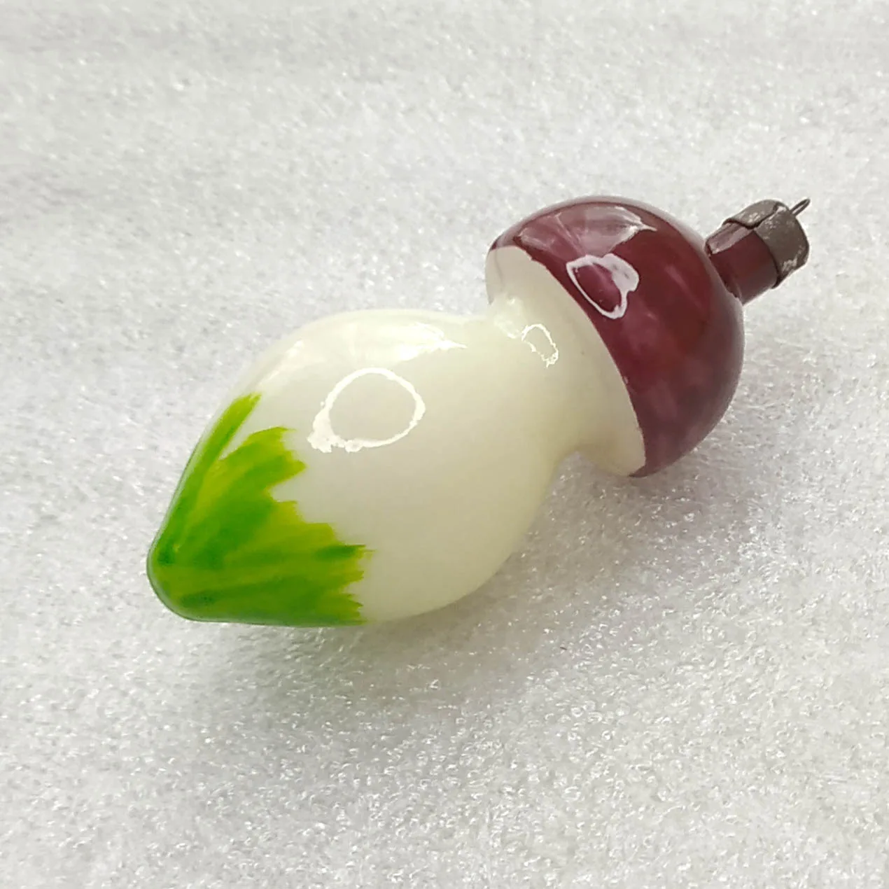Unique Vintage Glass Christmas Ornament USSR Antique Mushroom