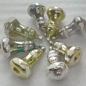 Set of 8 Vintage Silver Glass Christmas Ornaments USSR Tree Antique Decor Bells