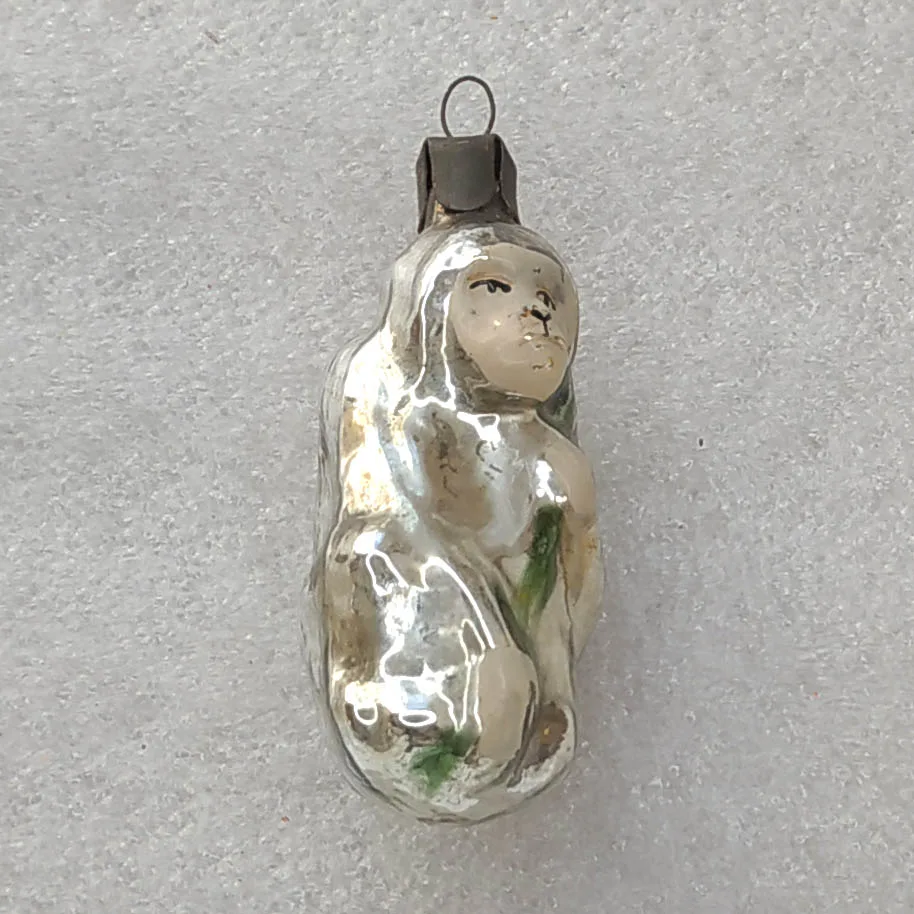 Antique Vintage Mercury Glass Christmas Ornament Tree USSR Decor Monkey
