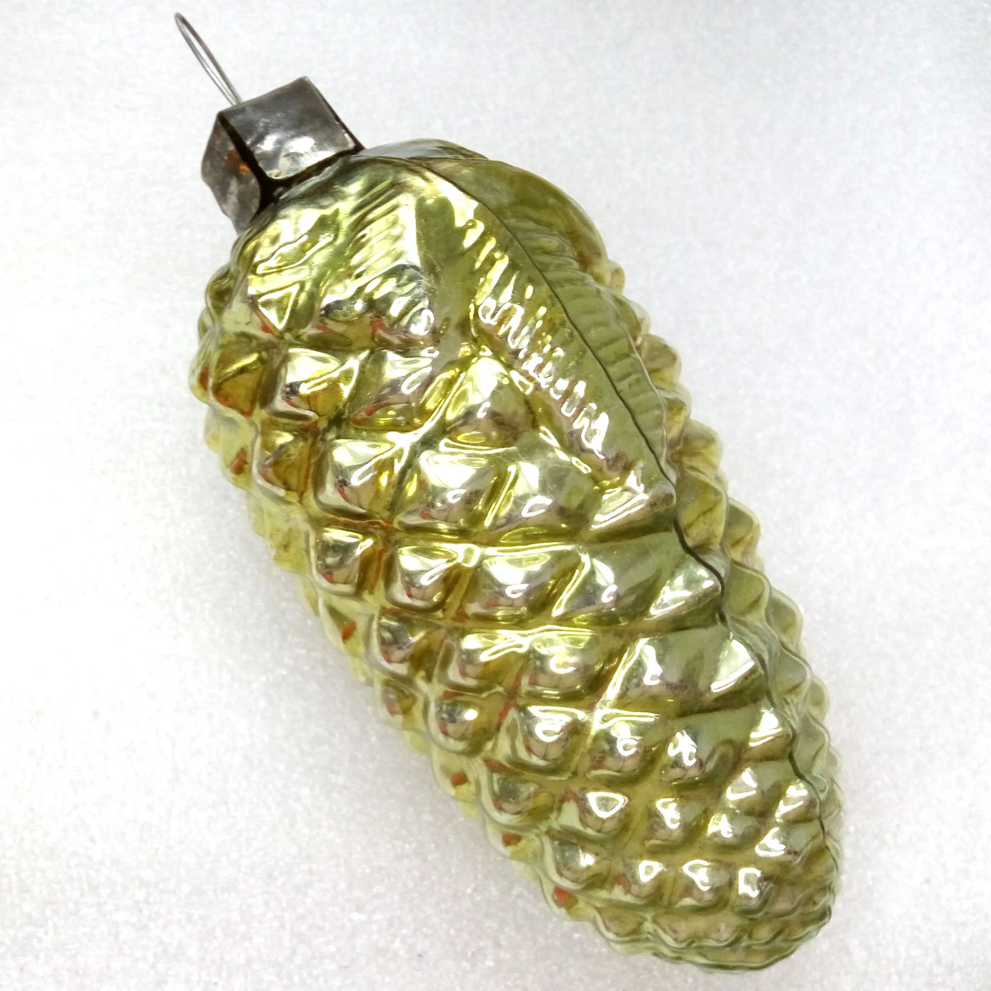 Big Vintage Mercury Glass Christmas Ornament Pinecone