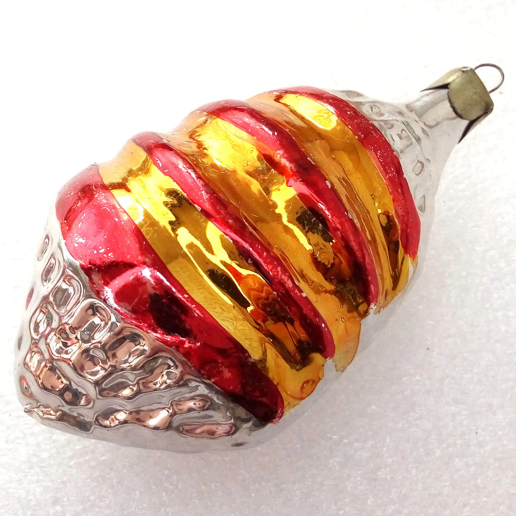 Vintage Ukrainian Glass Christmas Ornament