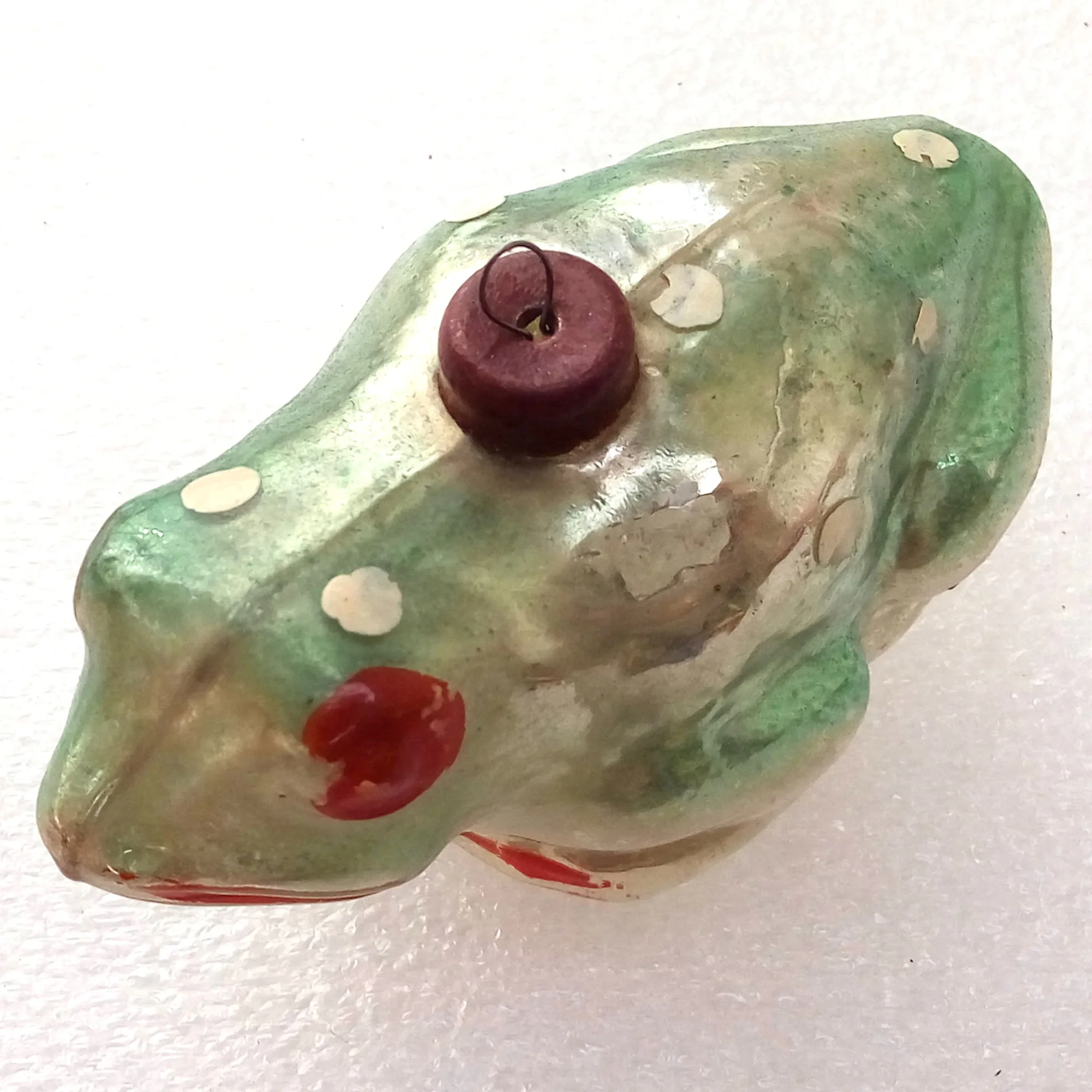 Antique Vintage Mercury Glass Christmas Tree Ornament Frog