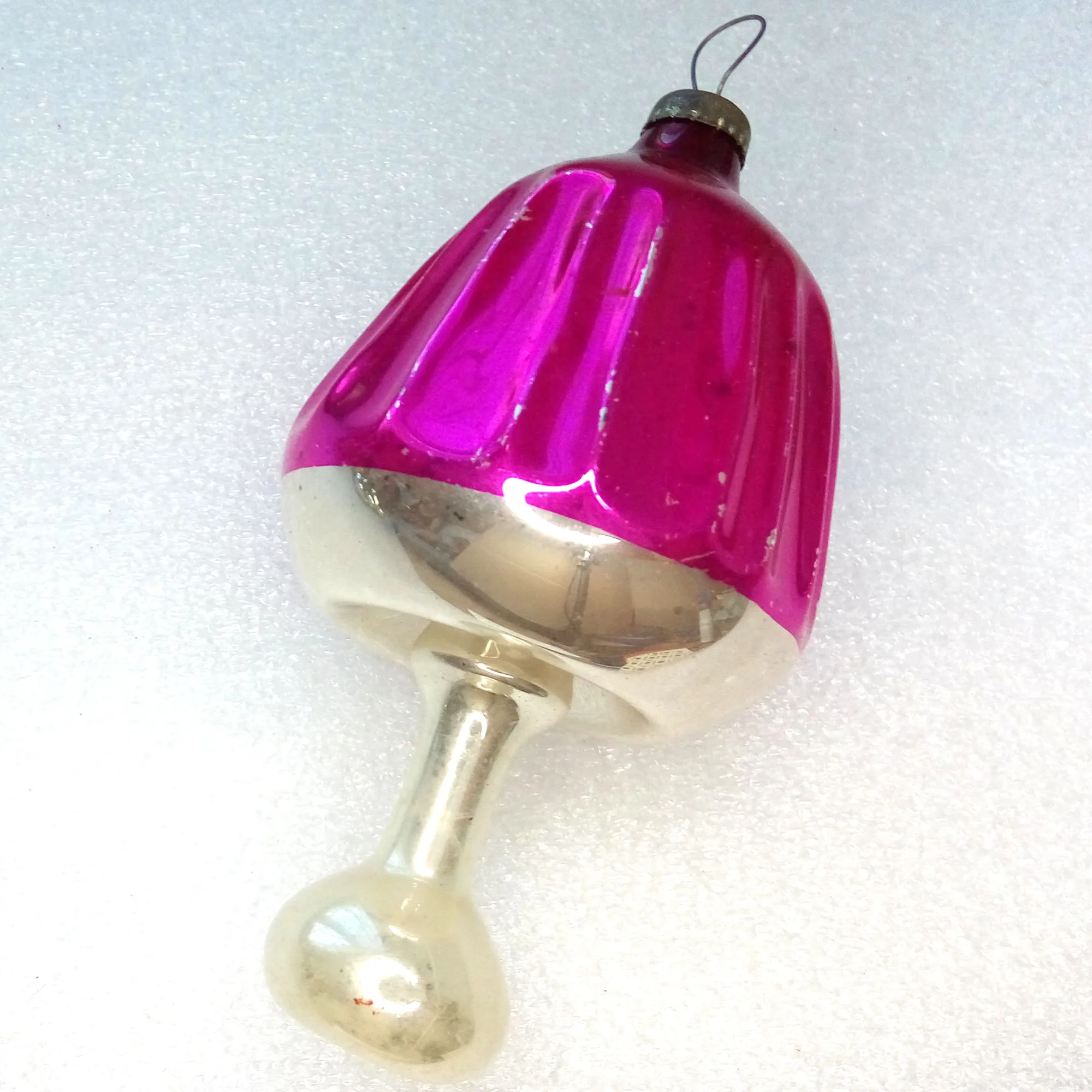 Vintage Ukrainian Glass Christmas Ornament Big Lamp