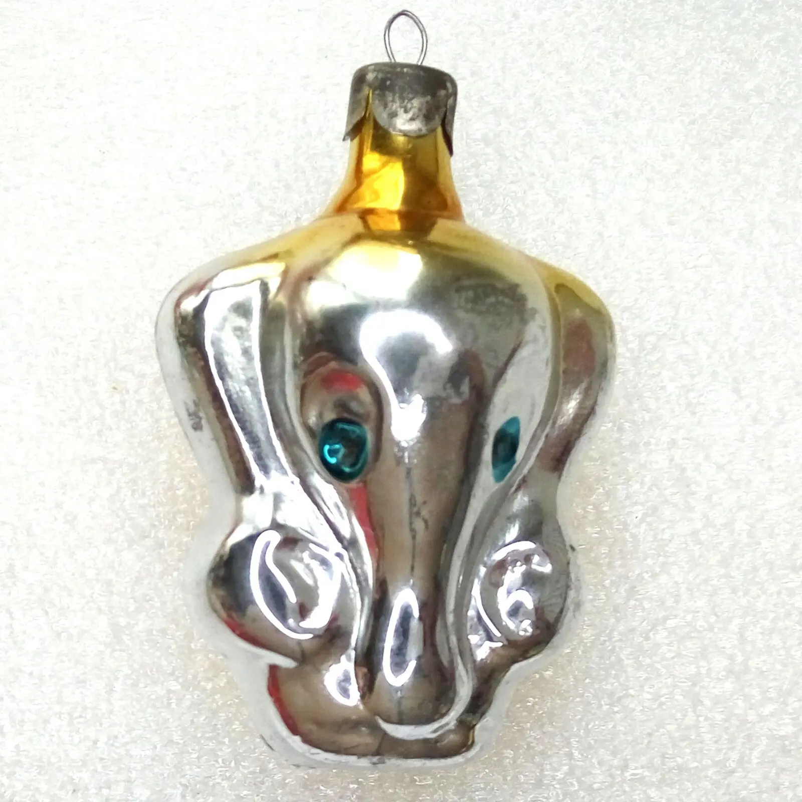 Vintage Ukrainian Glass Christmas Tree Ornament Decor Elephant