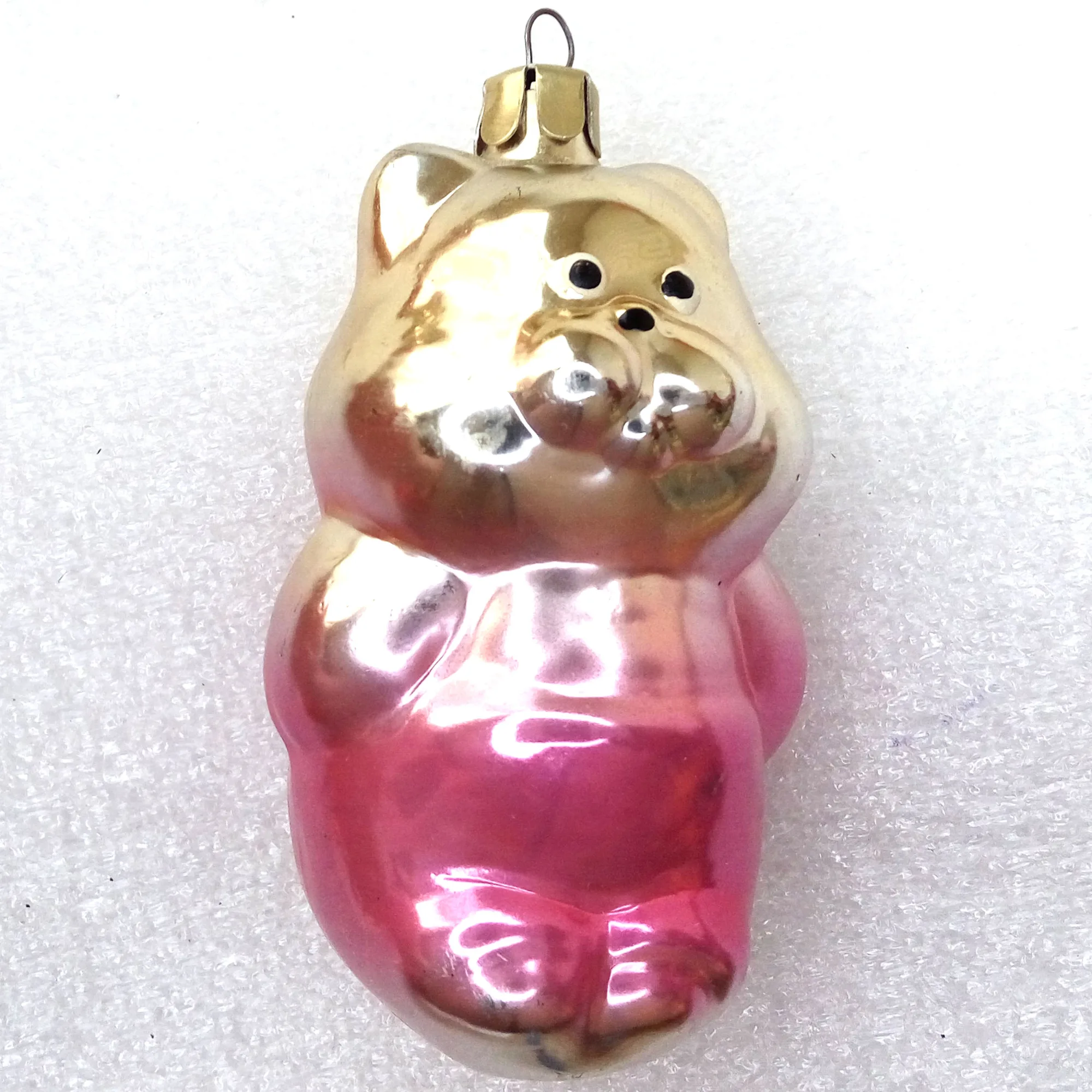 Vintage Ukrainian Glass Christmas Tree Ornament Beaver