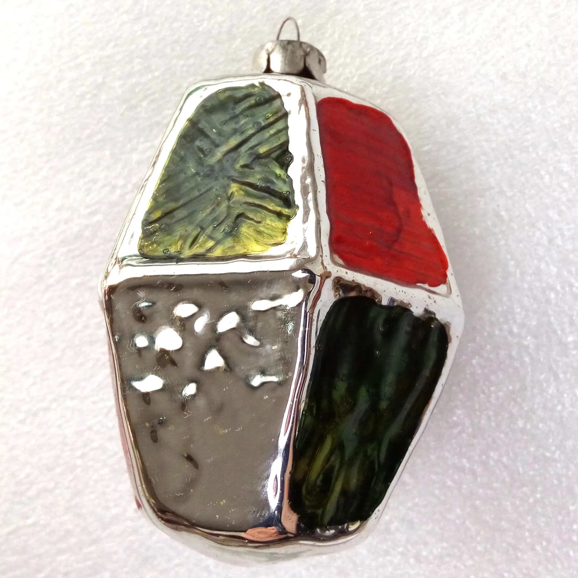 Vintage Ukrainian Glass Christmas Ornament
