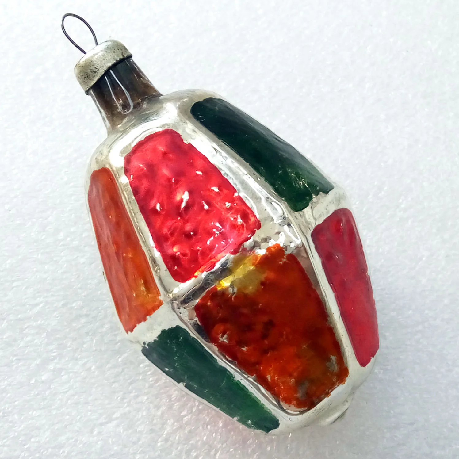 Vintage Ukrainian Glass Christmas Ornament